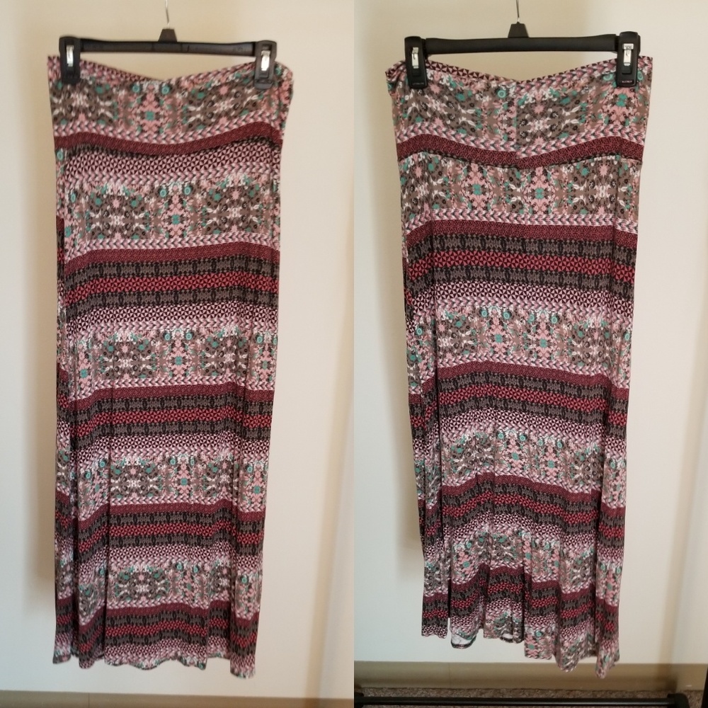 Floral pink maxi skirt